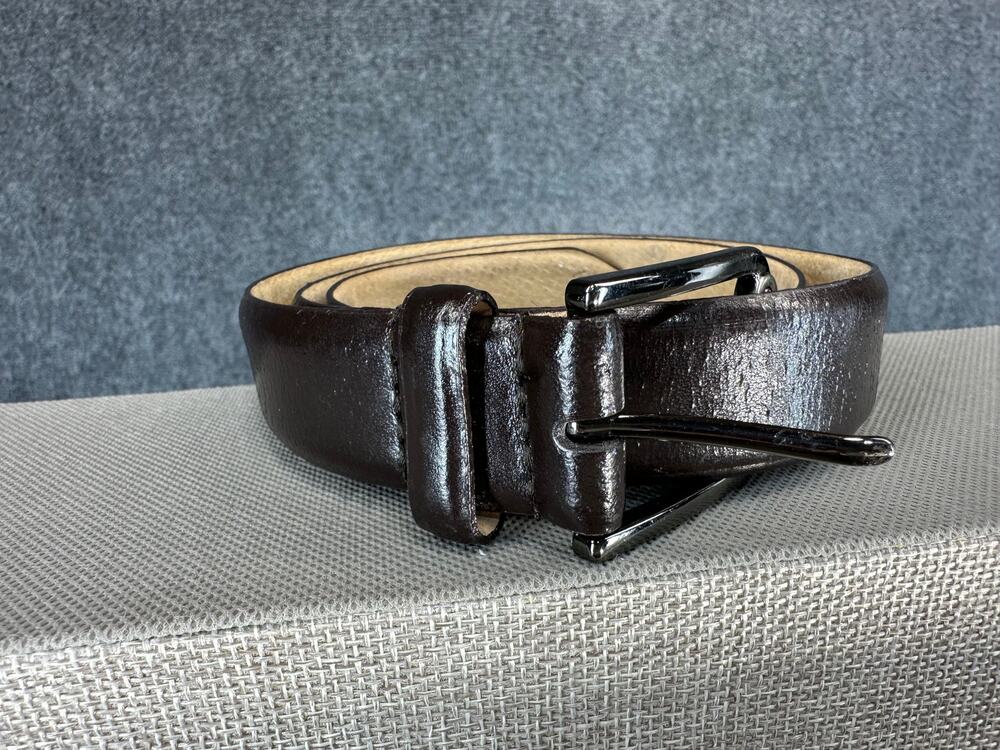 Etienne Aigner Women's Belt Medium Brown Gunmetal Buckle Classic Heritage